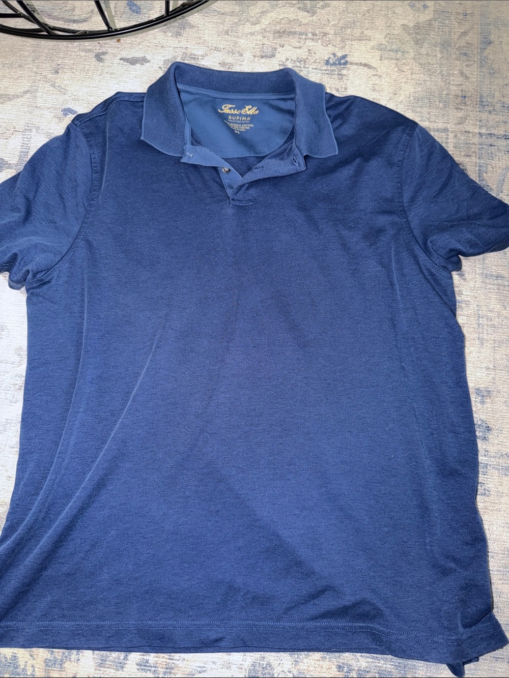 Tasso Elba Navy Blue Men's Short-Sleeve Polo
